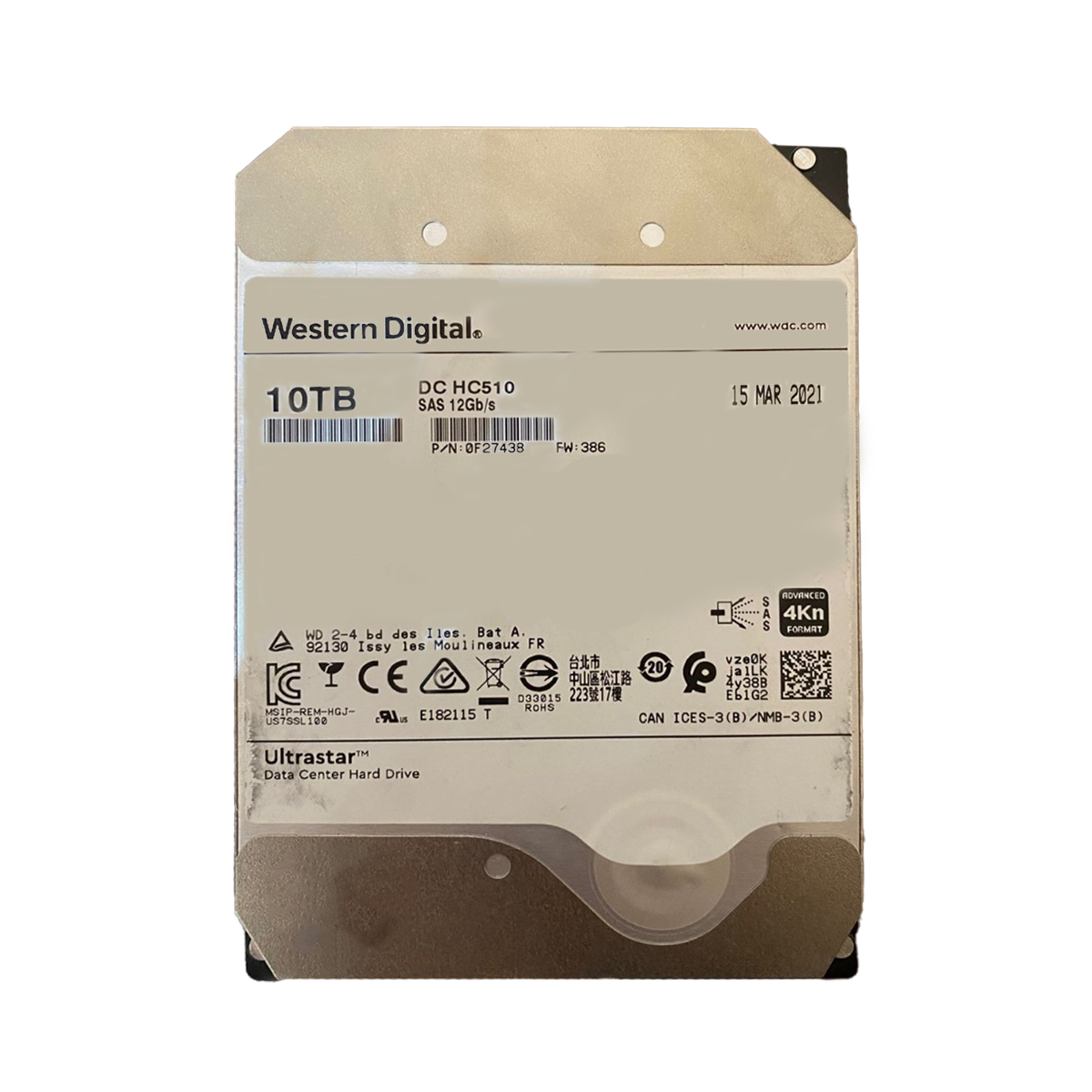 10TB SAS 7.2K 3.5” WD