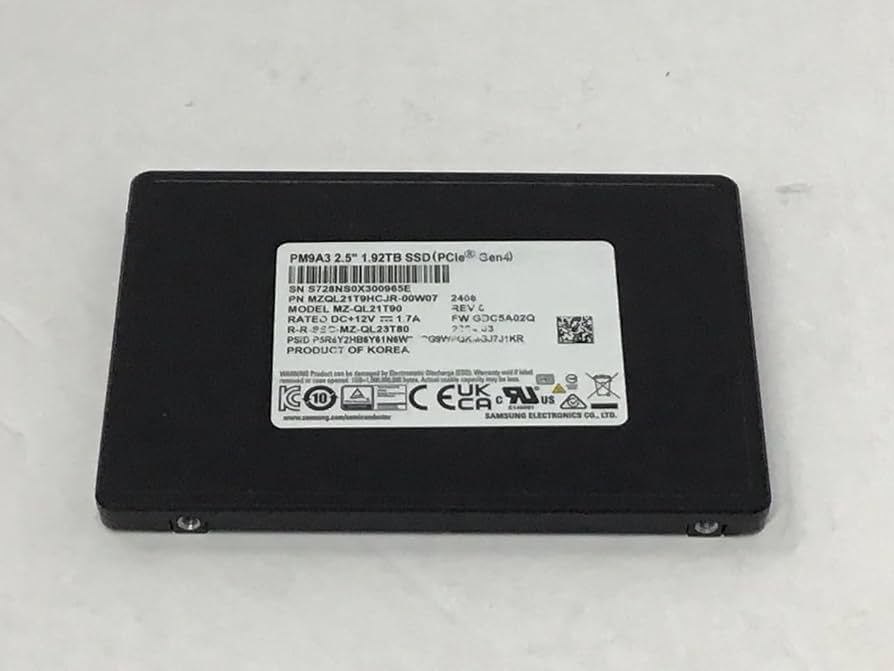 Samsung PM9A3  1.92T U.2 NVME 4.0